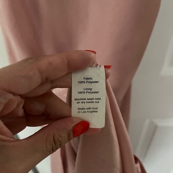 Resa Womens midi Slip Dress Sz M pink Spaghetti Strap formal coquette wedding - Picture 5 of 6